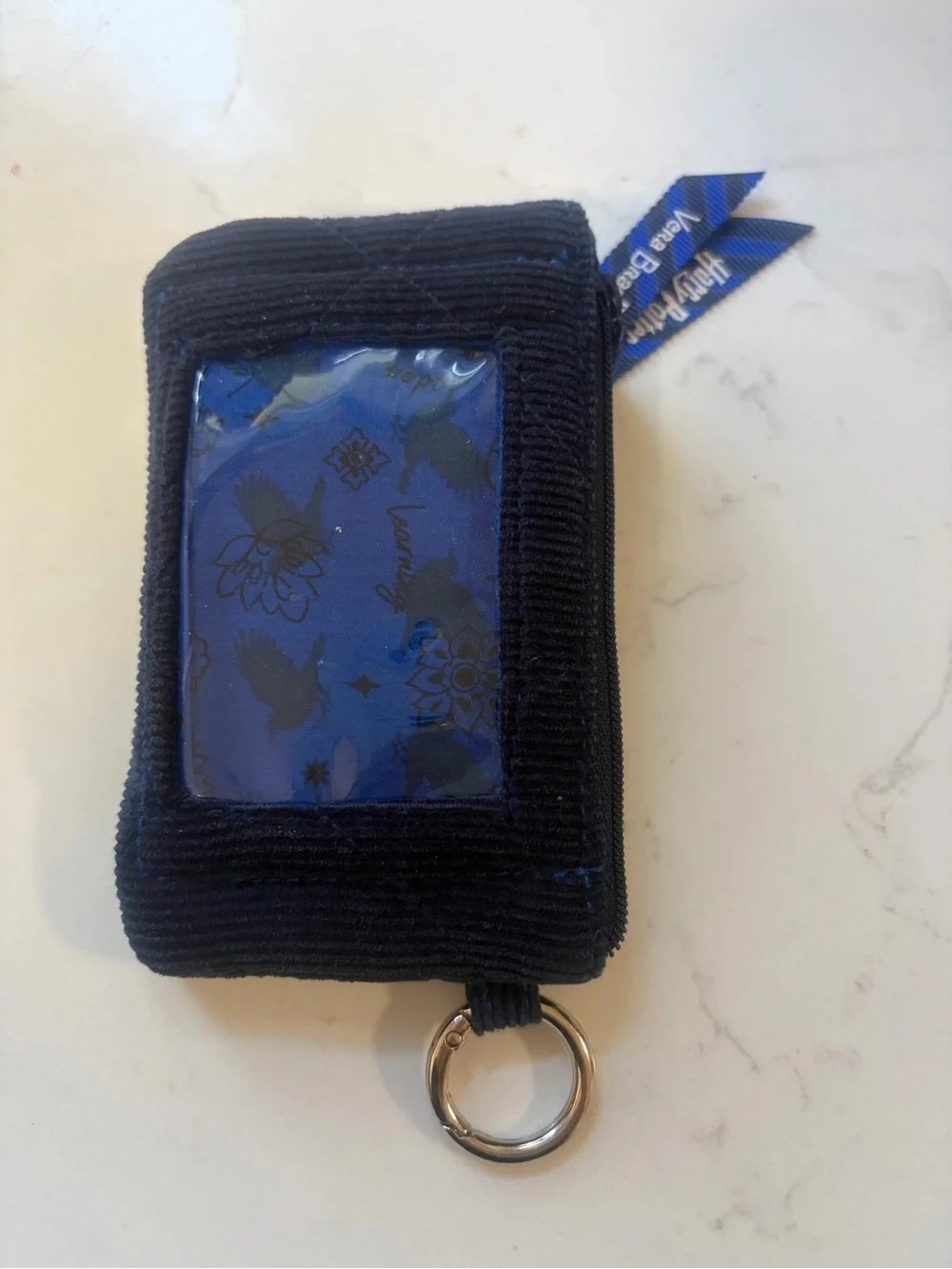 Vera Bradley Ravenclaw Corduroy Zip Pouch with Embroidered Design